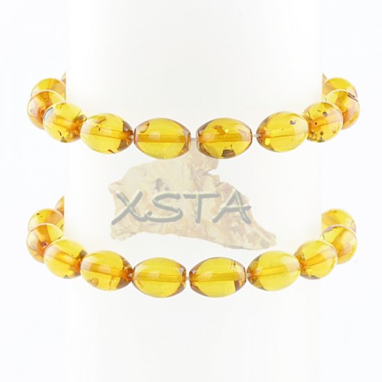 Cognac color olive beads amber bracelet
